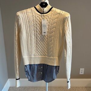 Veronica Beard Fritz Mixed Media Sweater NWT